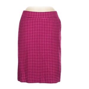 Merona maroon burgundy houndstooth pencil skirt, Size 8